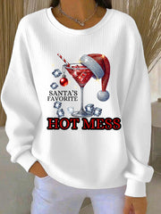 Damen Lustige Weihnachten Weihnachts mann Lieblings heißes Mess Casual Sweatshirt
