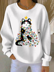 Damen Weihnachts druck Casual Sweatshirt