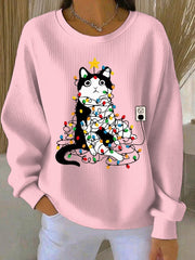 Damen Weihnachts druck Casual Sweatshirt