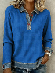 Einfaches Patchwork-Design für Damen gemütliches Top