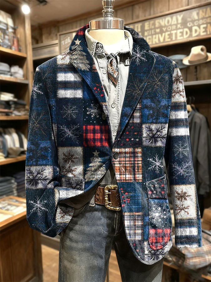 Bedruckte Jacke für Herren mit Weihnachts kunst