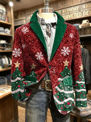 Bedruckte Jacke für Herren mit Weihnachts kunst