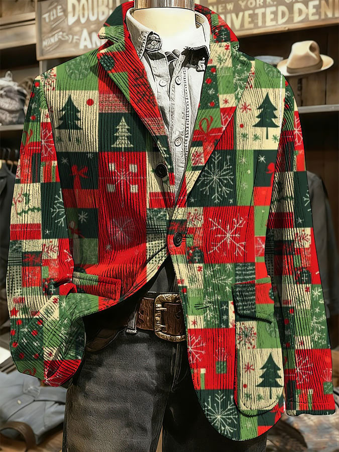 Bedruckte Jacke für Herren mit Weihnachts kunst