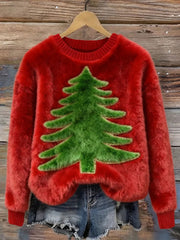 Damen Weihnachts baum Kunstdruck Casual Top