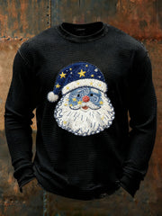 Herren-Weihnachts mann Waffel druck lässig T-Shirt