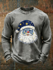 Herren-Weihnachts mann Waffel druck lässig T-Shirt