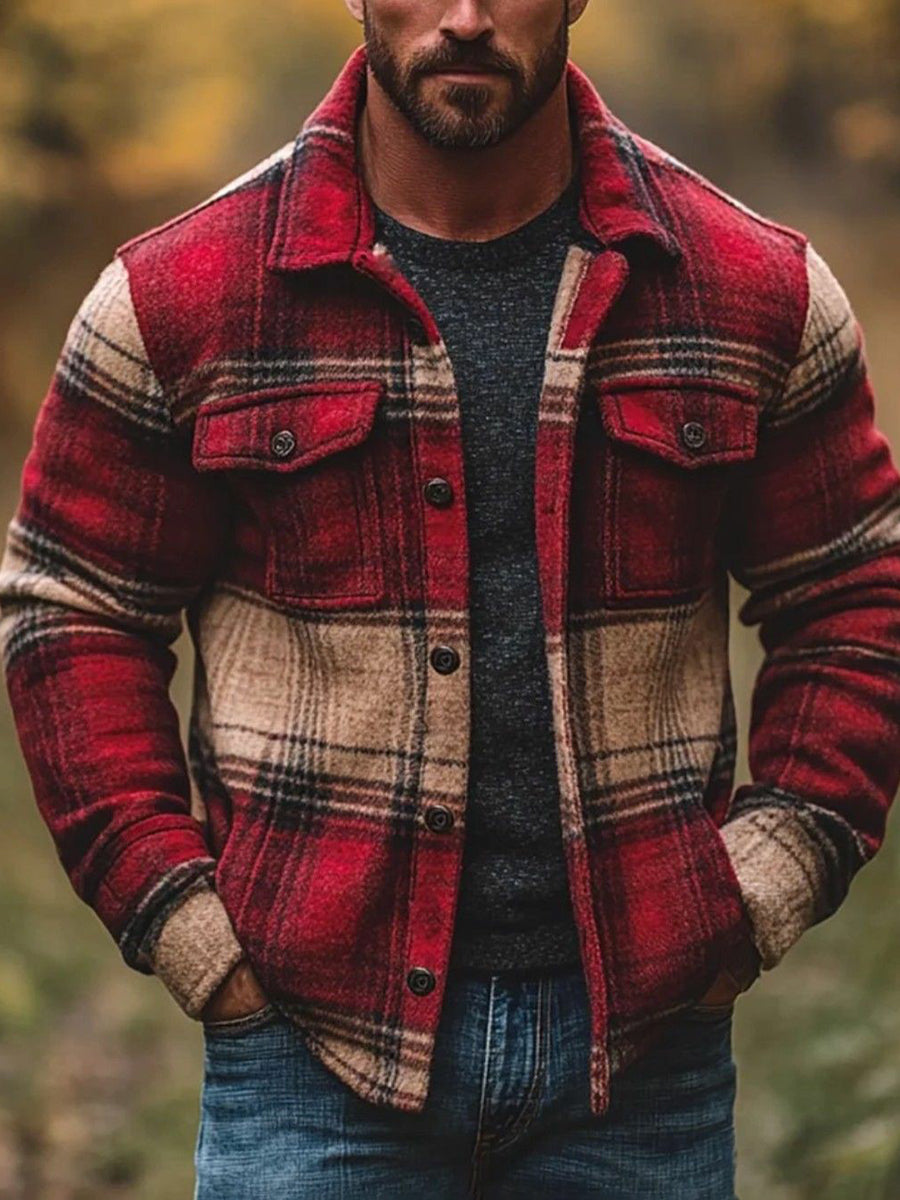 Herren Freizeit jacke Kariert
