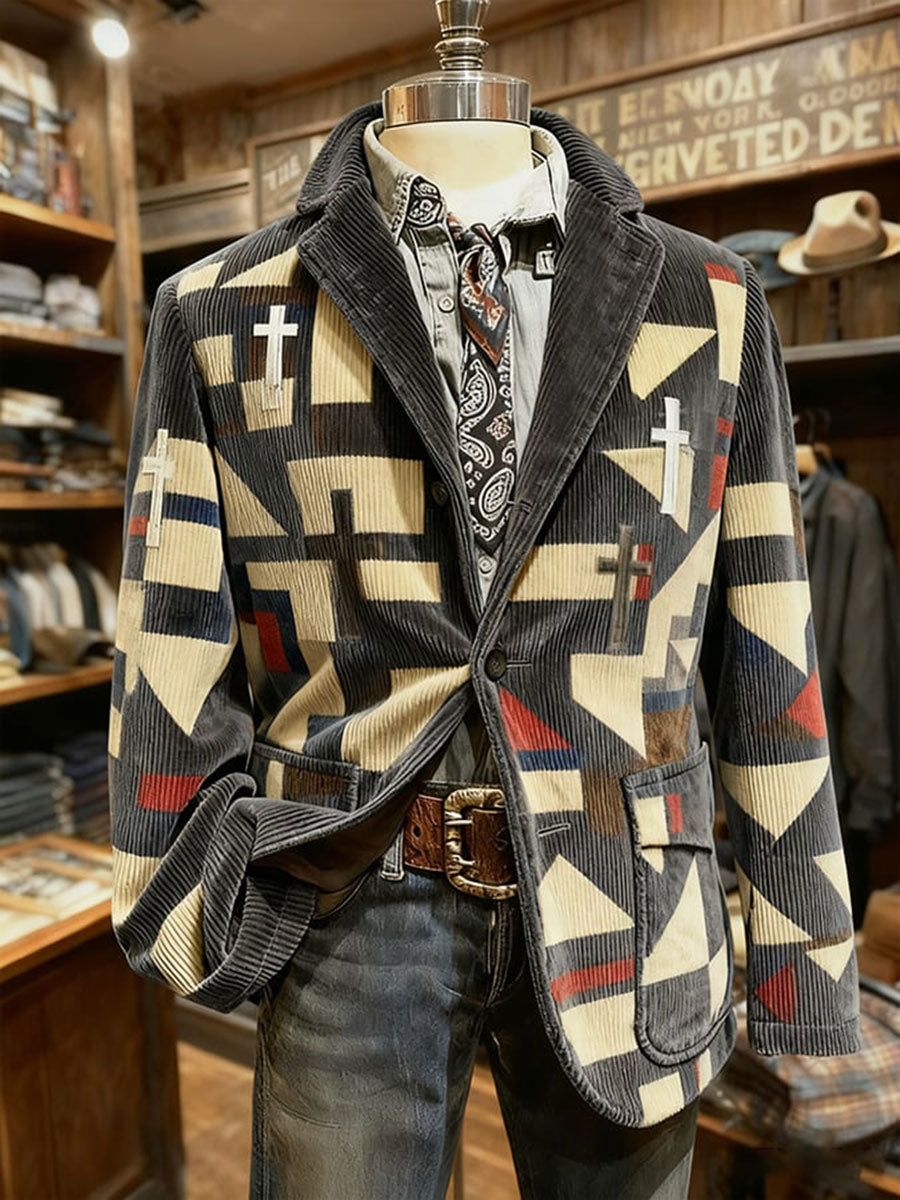 Herren Retro Western Style Casual Blazer