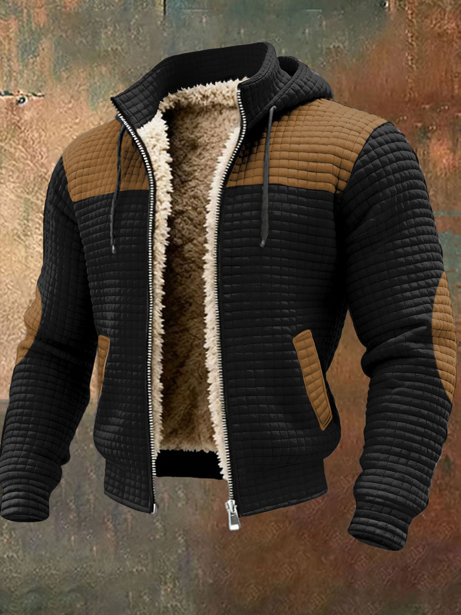 Retro-strukturierte warme Outdoor-Jacke für Herren mit mehreren Taschen