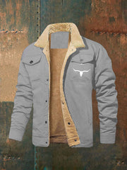 Herren Jacke im westlichen Stil mit Fleece