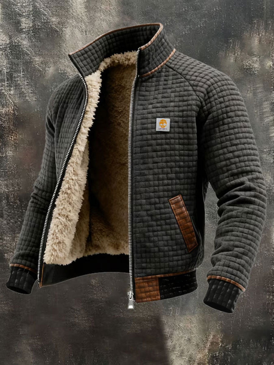Retro-strukturierte warme Outdoor-Jacke für Herren mit mehreren Taschen