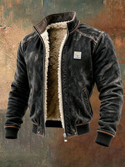 Retro-strukturierte warme Outdoor-Jacke für Herren mit mehreren Taschen