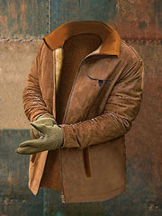 Herren Vintage Western bedruckte Freizeit jacke