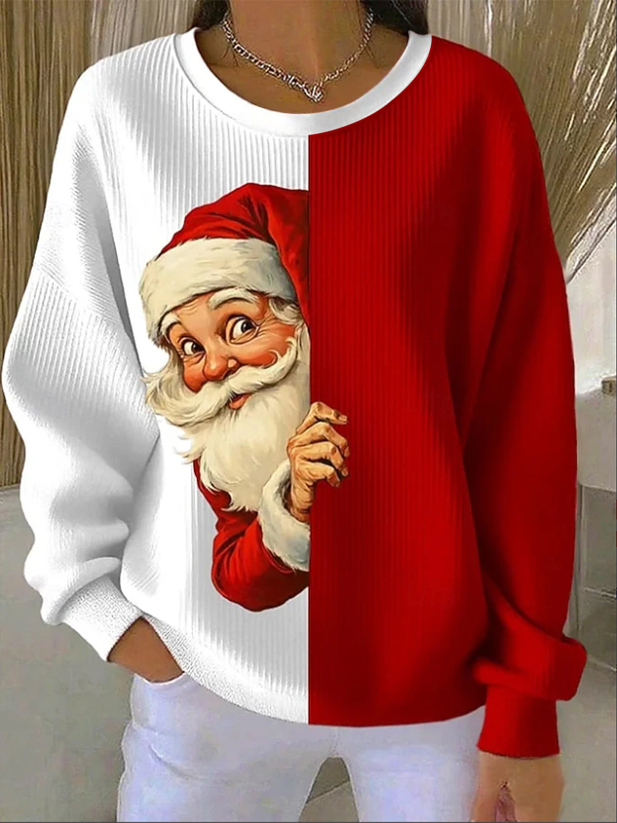 Damen Weihnachts druck Casual Sweatshirt
