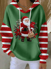 Damen Weihnachts weihnachts mann bedruckter Hoodie