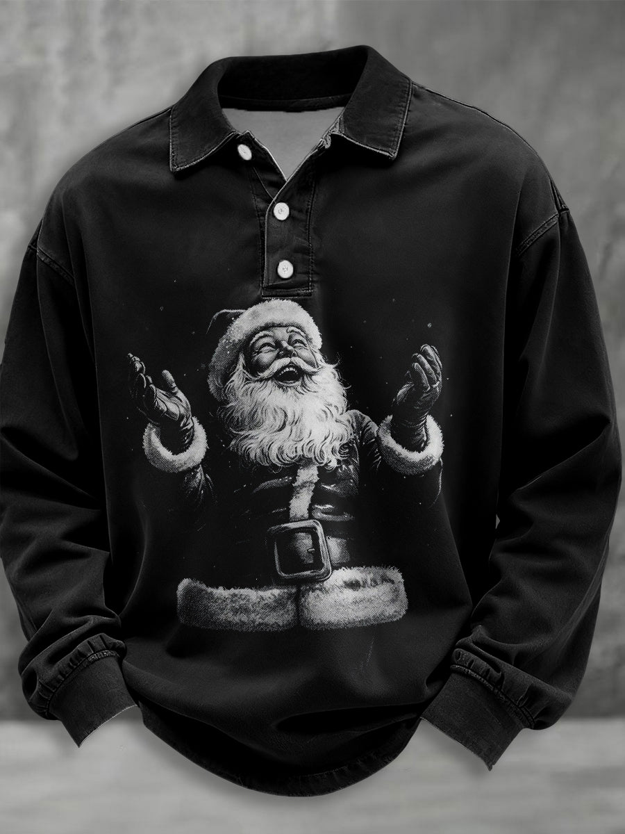 Herren Retro Weihnachten Vintage Santa T-Shirt