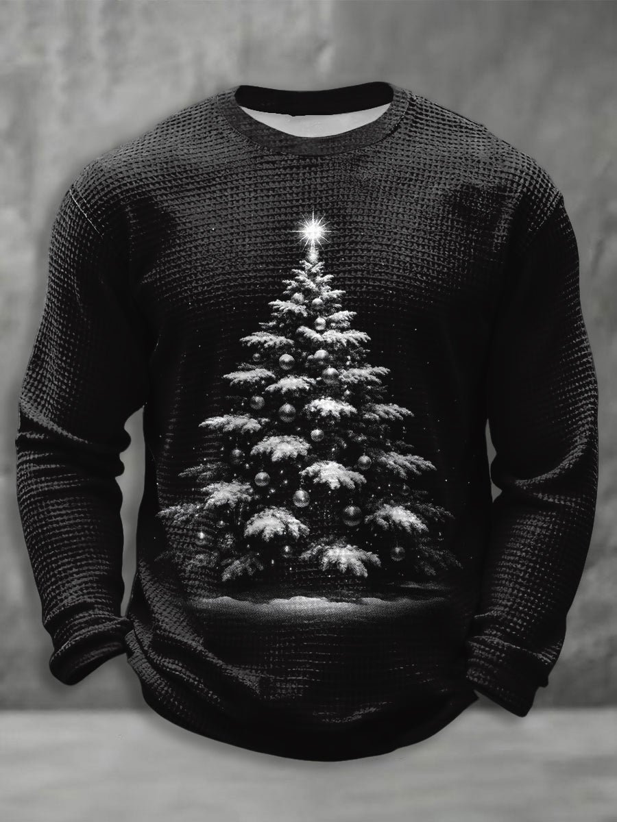 Herren Retro Weihnachten Vintage Weihnachts baum T-Shirt