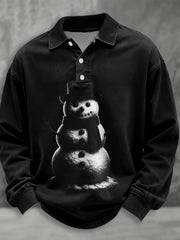 Herren Retro Weihnachten Vintage Schneemann T-Shirt
