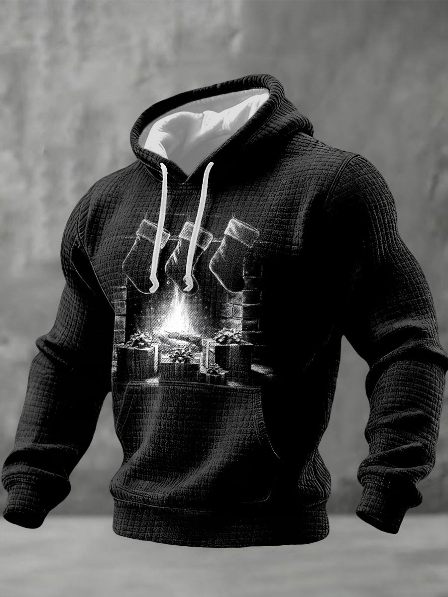 Herren Retro Weihnachts-Kapuzen pullover aus Baumwolle