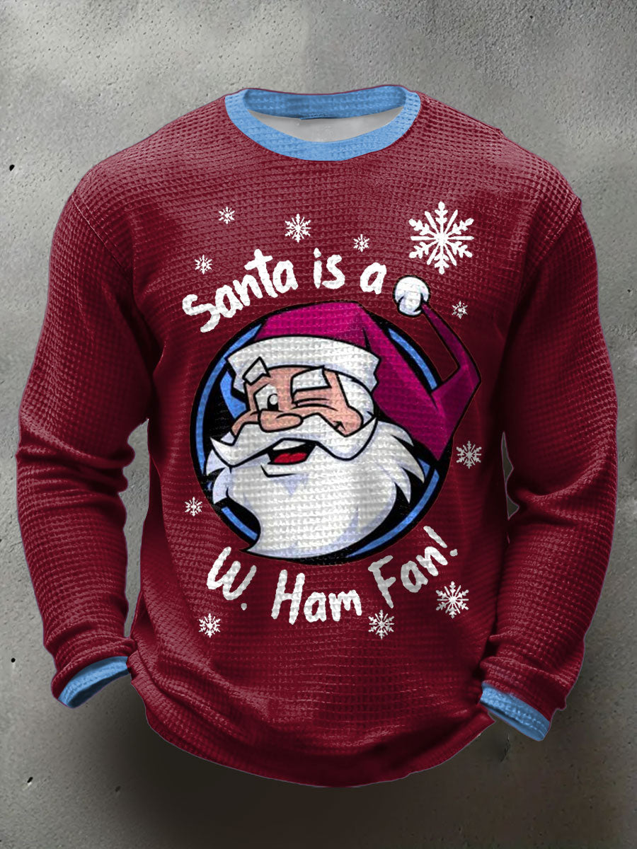 Men's UK Football Lover Christmas Printed Waffle Tops