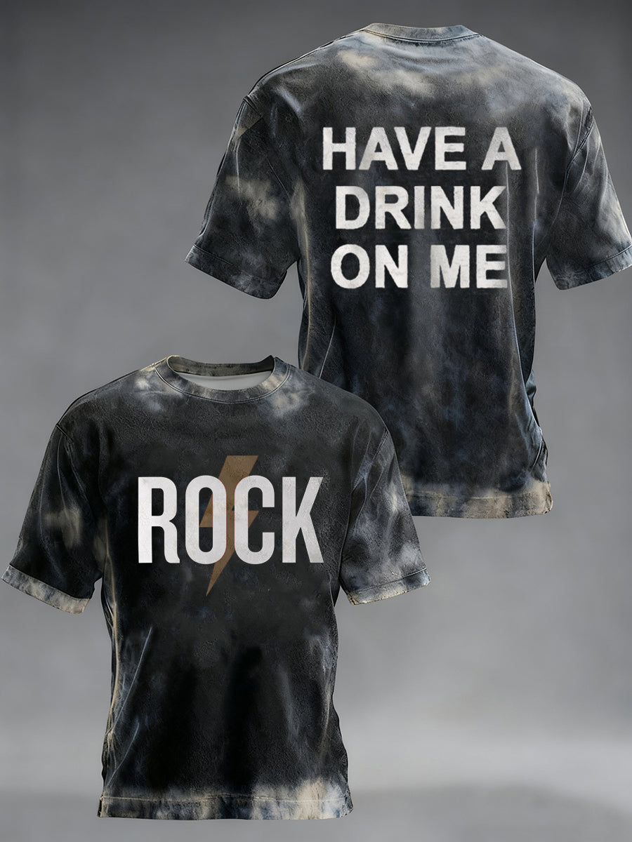 T-Shirt mit kurzen Ärmeln für Herren Rockmusik inspiriert