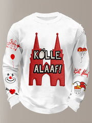 Langarm-T-Shirt mit lässiger Waffel-T-Shirt für Männer im Kölner Karneval