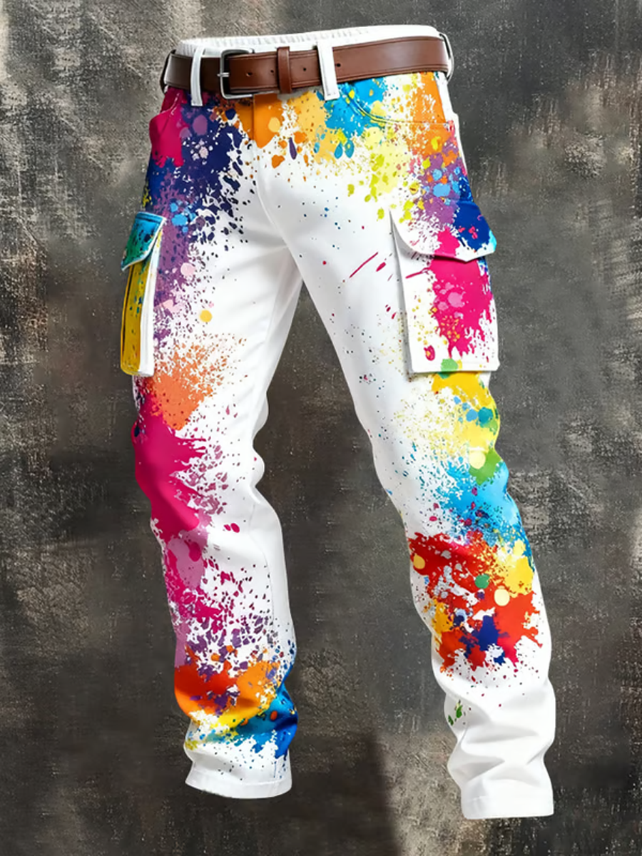 Herren Kölner Karnevals druck Retro Business Style Freizeit hose