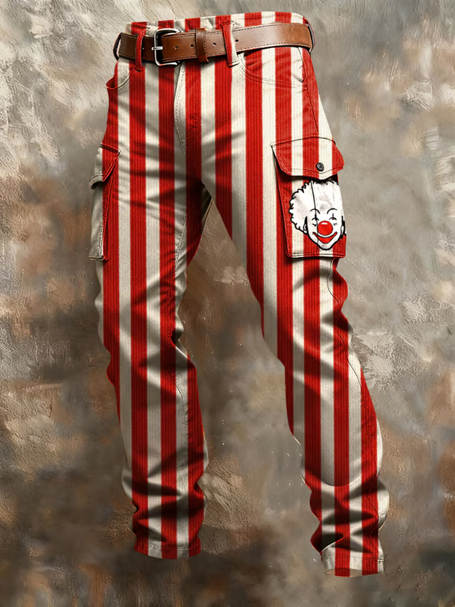 Herren Kölner Karnevals druck Retro Business Style Freizeit hose