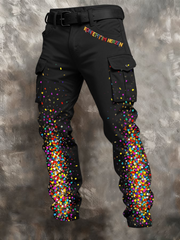 Herren Kölner Karnevals druck Retro Business Style Freizeit hose