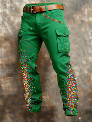 Herren Kölner Karnevals druck Retro Business Style Freizeit hose