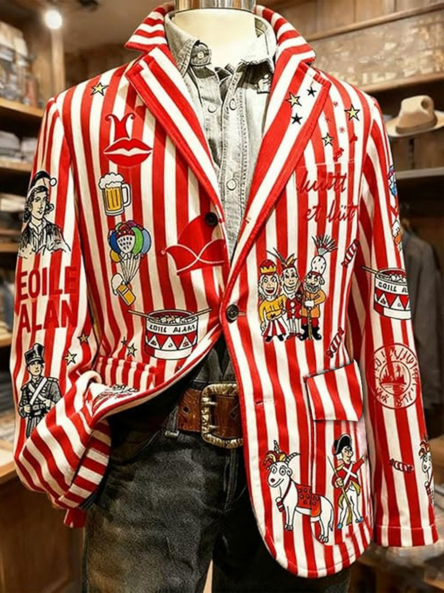 Herren Cologne Carnival Print Casual Anzüge