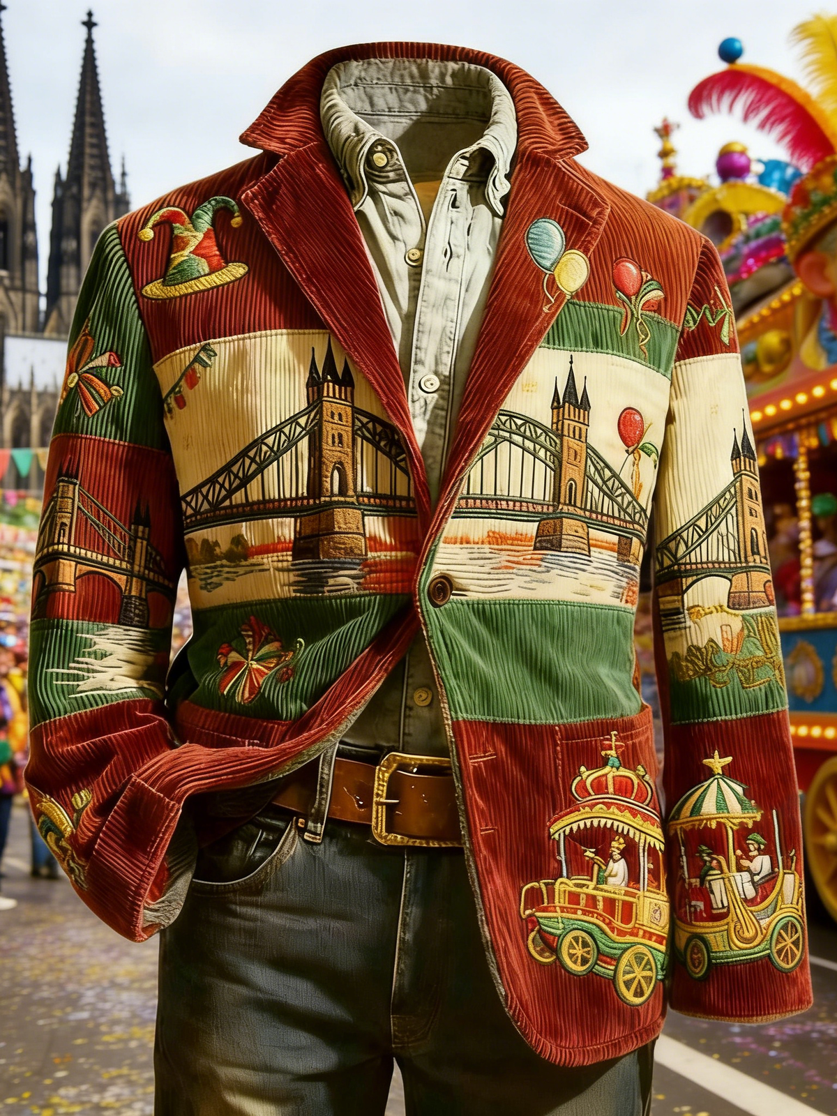 Herren Cologne Carnival Print Casual Anzüge