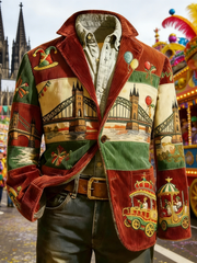 Herren Cologne Carnival Print Casual Anzüge