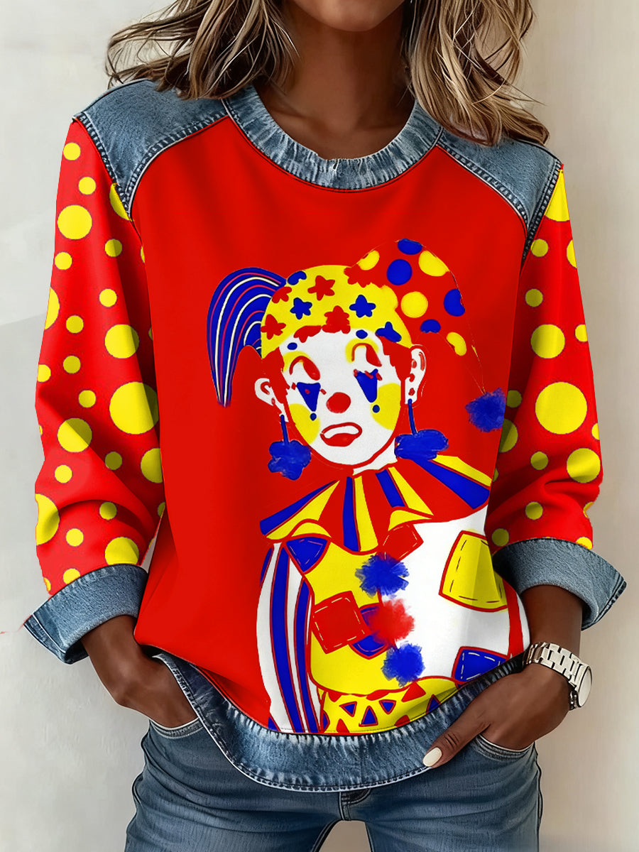 Frauen Deutschland Köln Karneval Muster Patchwork Kunst Sweatshirt