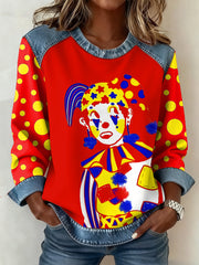 Frauen Deutschland Köln Karneval Muster Patchwork Kunst Sweatshirt