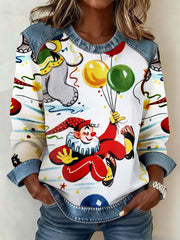 Frauen Deutschland Köln Karneval Muster Patchwork Kunst Sweatshirt