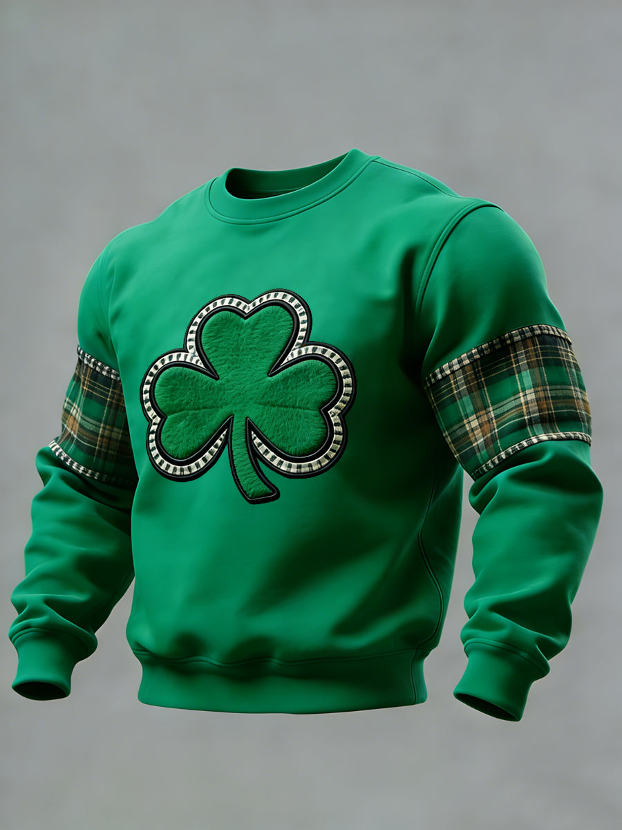 Men's St. Patrick's Day Shamrock Print Casual Sweatshirt