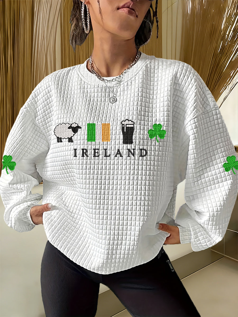 Women's St. Patrick's Day Shamrock Print Casual Sweatshirt