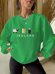 Women's St. Patrick's Day Shamrock Print Casual Sweatshirt