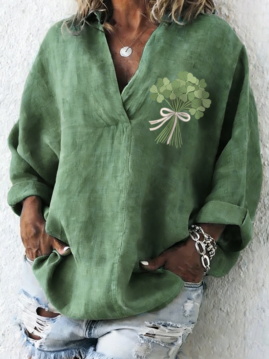 Women's St. Patrick's Day Shamrock Print Casual Top