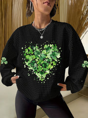 Women's St. Patrick's Day Shamrock Print Casual Sweatshirt