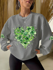 Women's St. Patrick's Day Shamrock Print Casual Sweatshirt