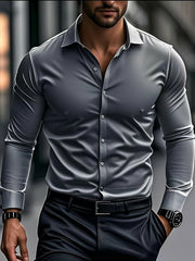 Geometrisch bedrucktes Satin-Hemd im Business-Stil für Männer