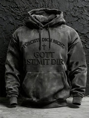 Herren Faith Print Übergroßer Schulter-Hoodie mit Tasche