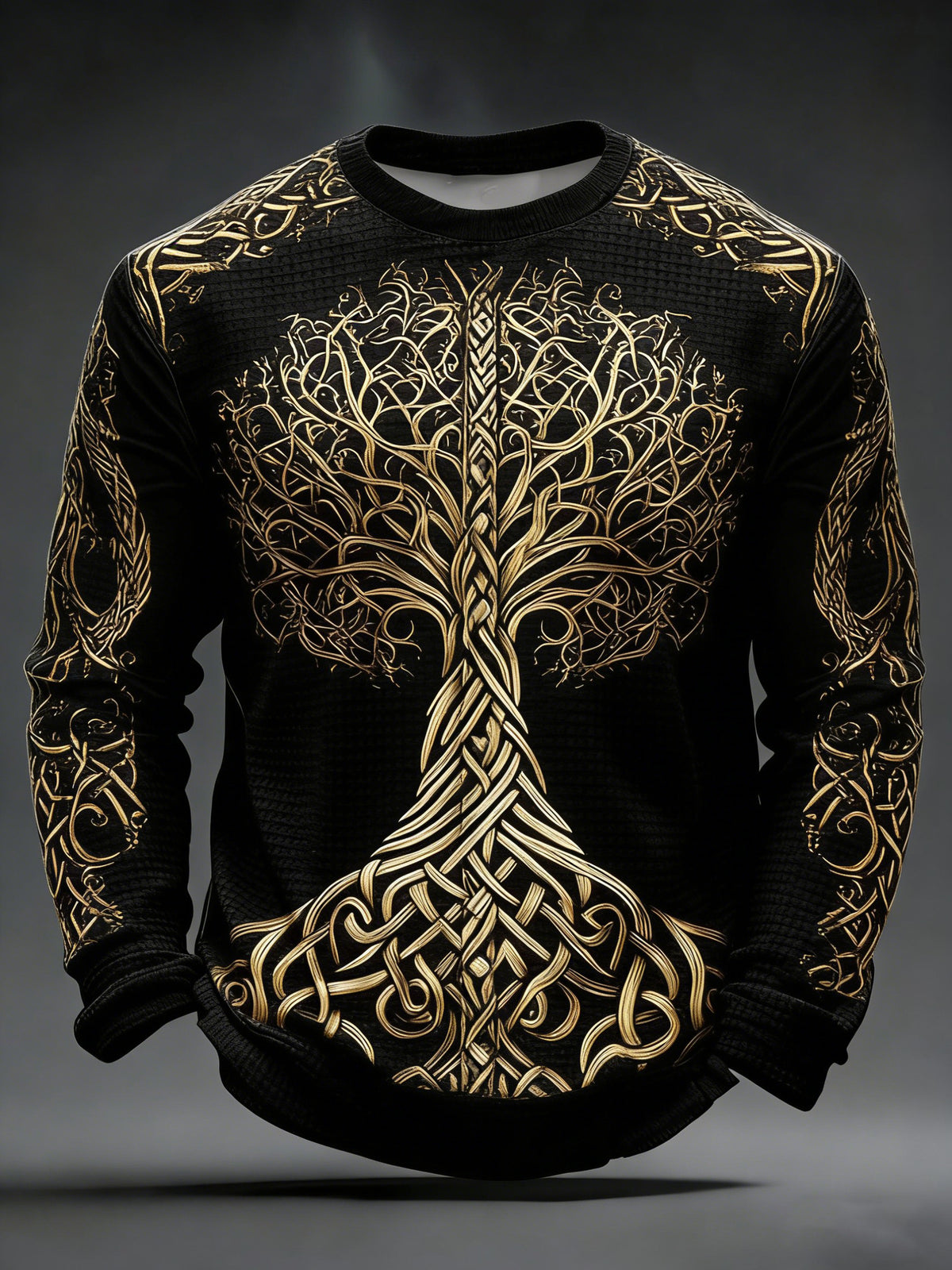 Herren Viking Bedrucktes Waffel-Sweatshirt mit langen Ärmeln