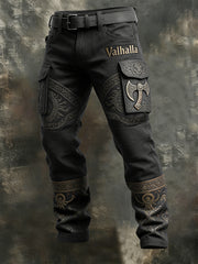 Herren Viking-Stil Val halla mit Plüsch Warme Kapuzen jacke mit Reiß verschluss