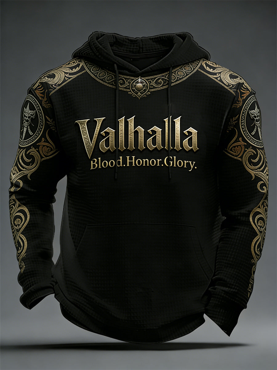 Herren Viking-Stil Val halla Waffel Hoodie