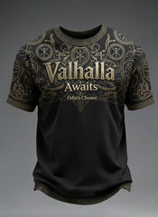 Herren Val halla erwartet Viking bedrucktes T-Shirt