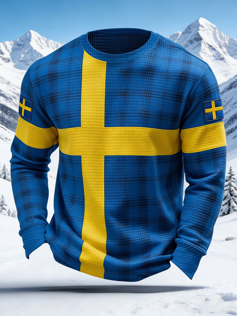 Mäns svensk flagga Våffla topp