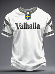 Herrens svenska Viking-stil Valhalla T-shirt